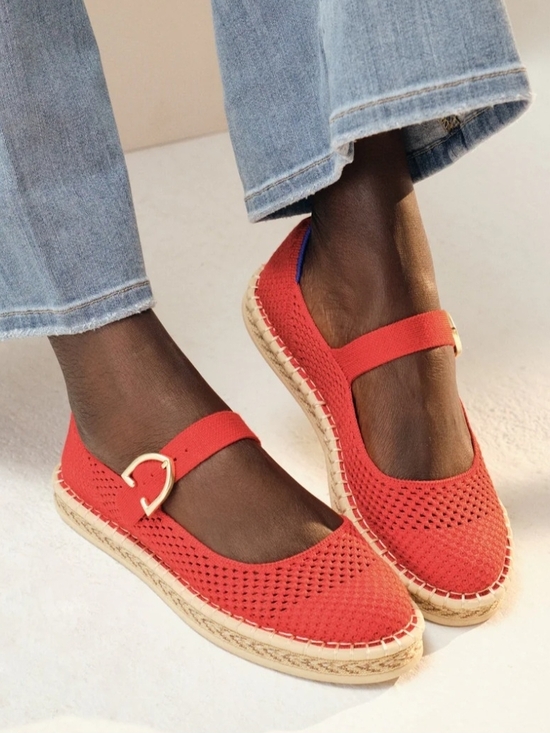 Rothy's Shoes - Time and Tru Elegant Red Espadrille Mary Jane Dress Shoes Women’s Size 6